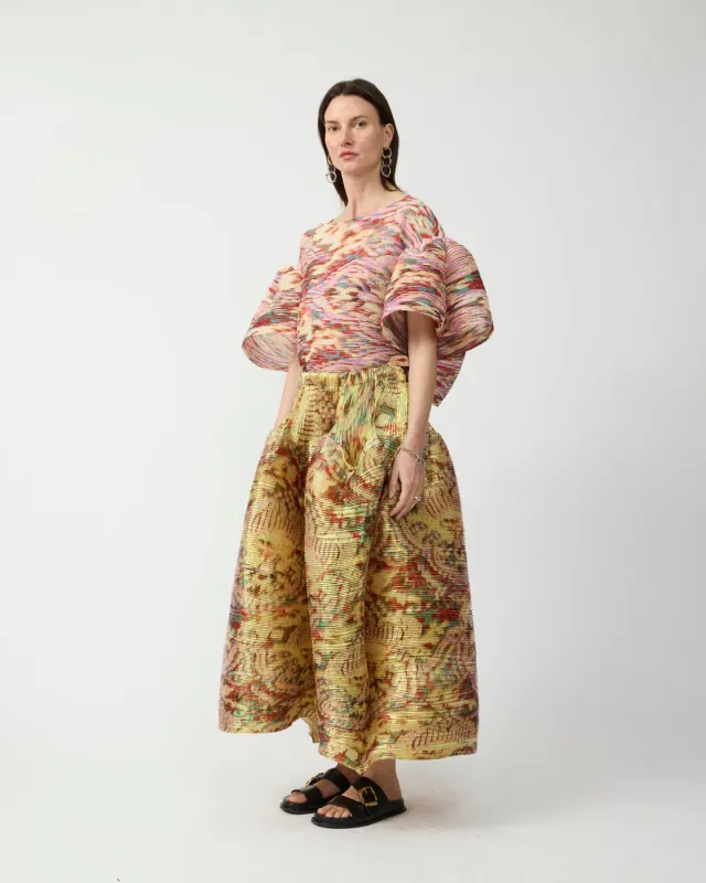 Kenza Handpleated Skirt in Iridescent Jim - Couture Length made by Julia Heuer