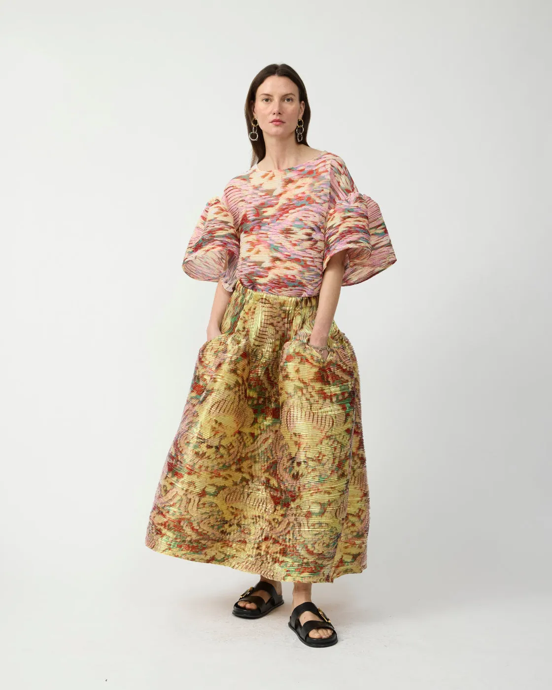 Kenza Handpleated Skirt in Iridescent Jim - Couture Length sold by Julia Heuer product image thumbnail 4