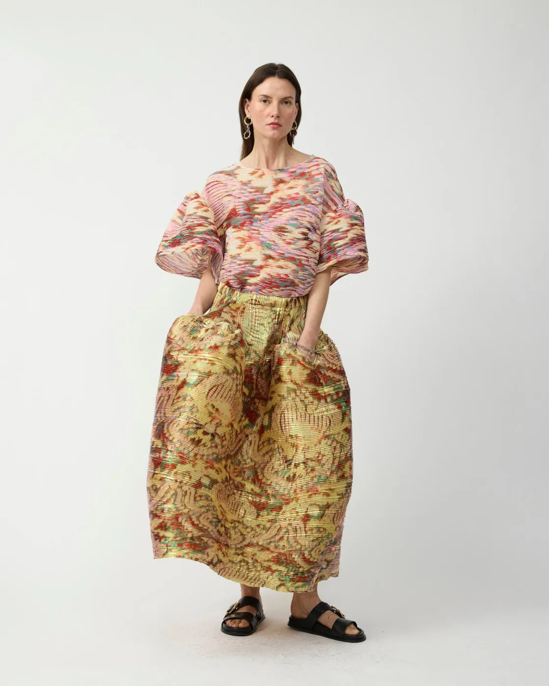 Kenza Handpleated Skirt in Iridescent Jim - Couture Length sold by Julia Heuer product image thumbnail 3