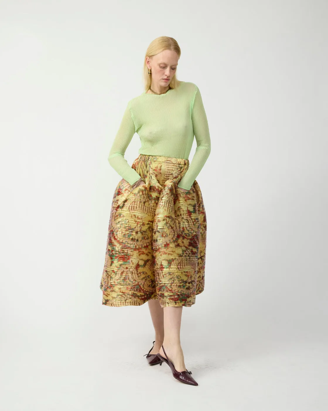 Kenza Handpleated Skirt in Iridescent Jim sold by Julia Heuer product image thumbnail 5