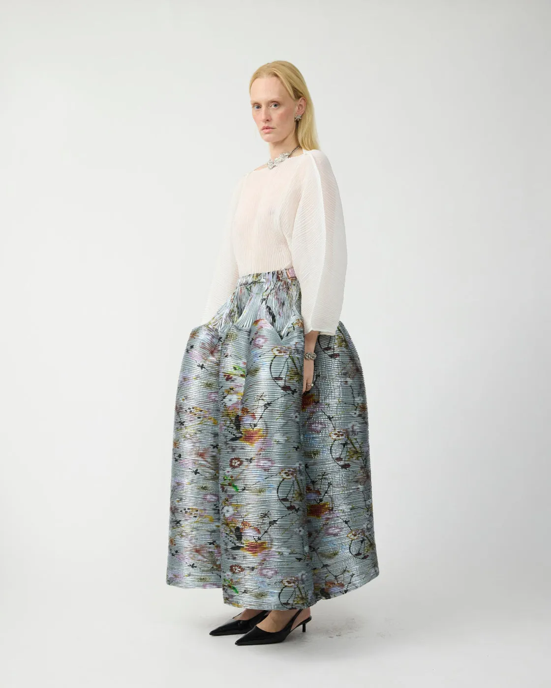 Kenza Handpleated Skirt in Metallic Frances - Couture Length sold by Julia Heuer product image thumbnail 3