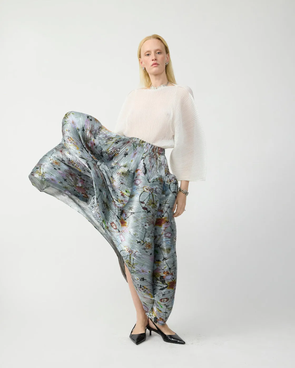 Kenza Handpleated Skirt in Metallic Frances - Couture Length sold by Julia Heuer product image thumbnail 5