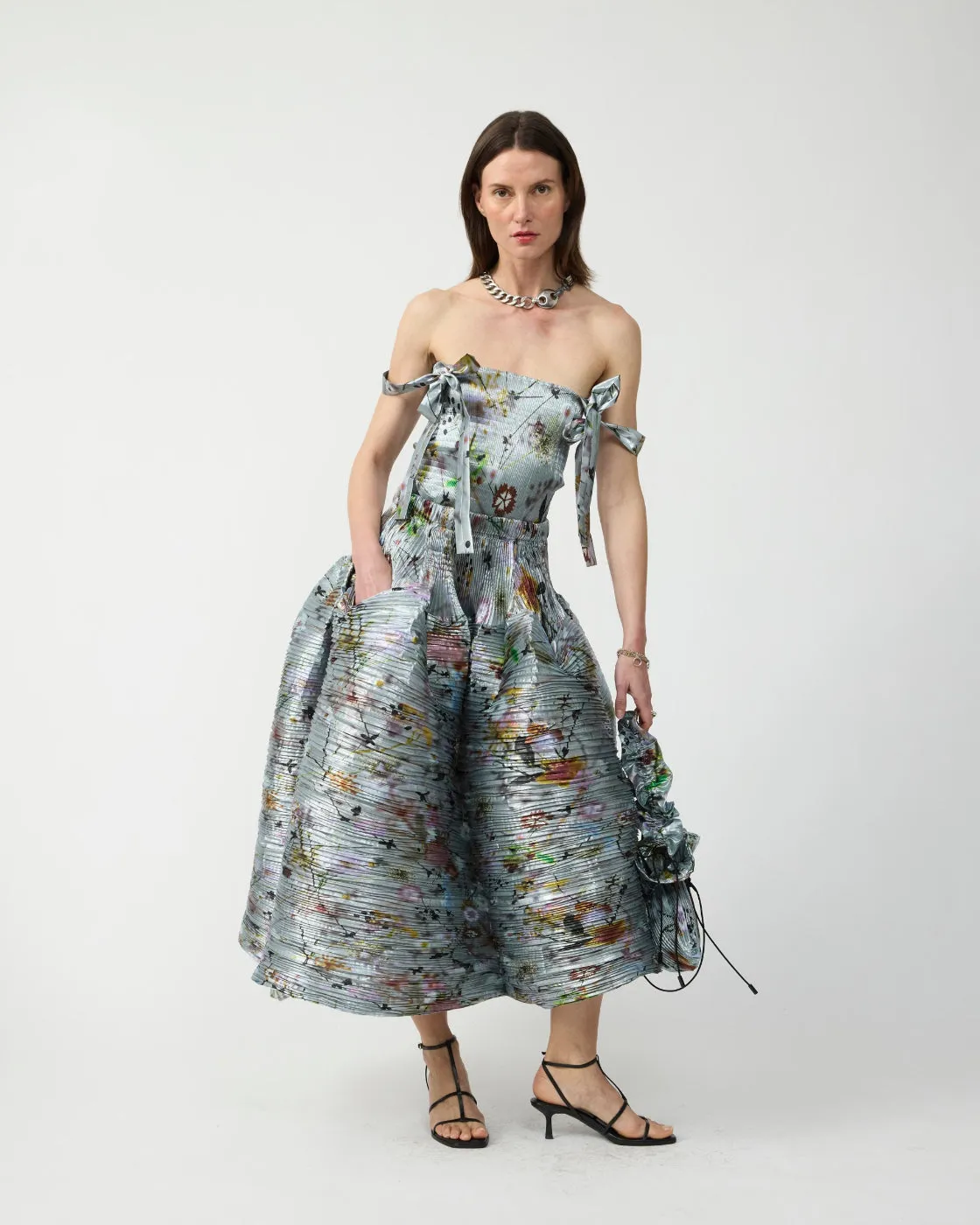 Kenza Handpleated Skirt in Metallic Frances sold by Julia Heuer