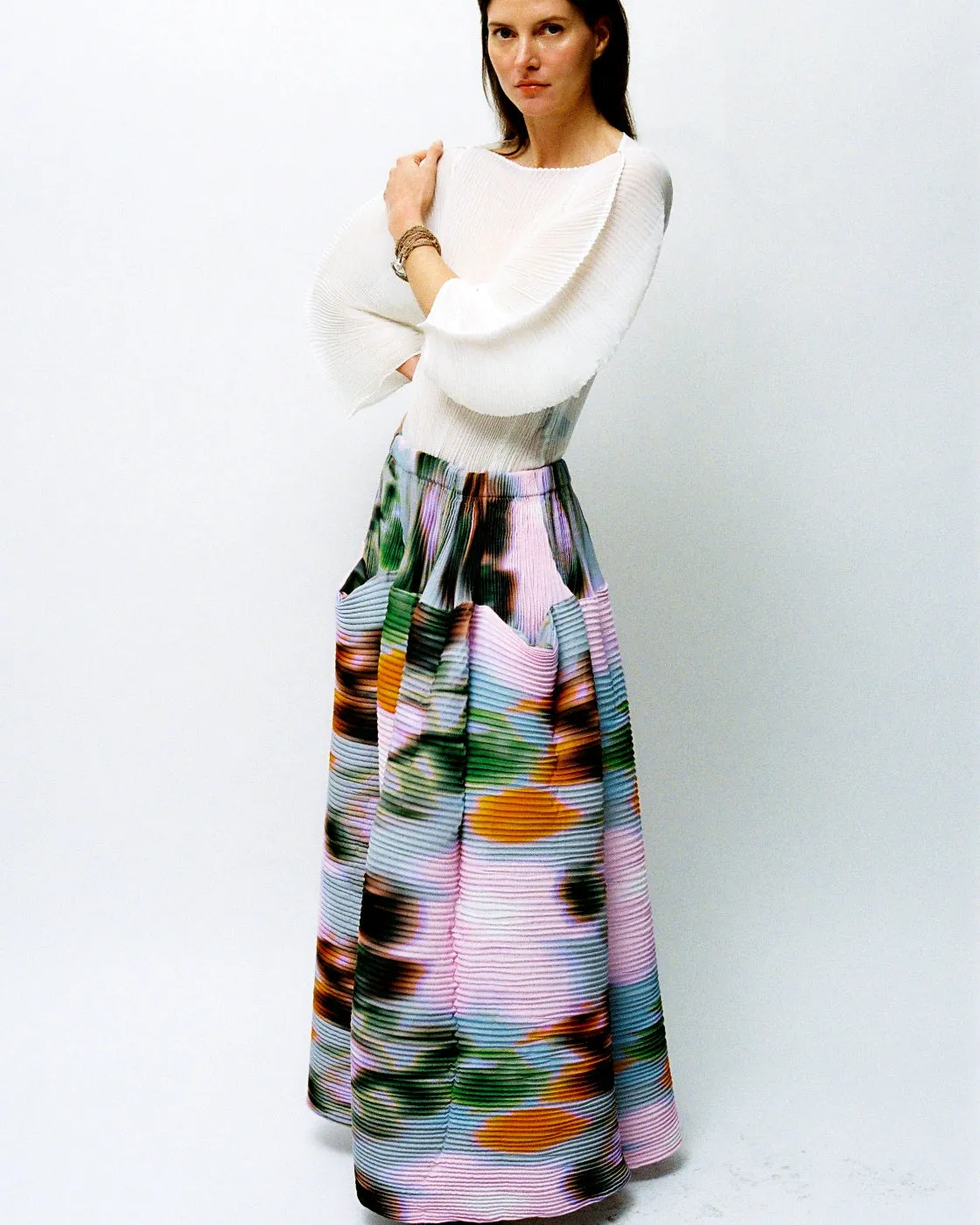 Kenza Handpleated Skirt in Maris sold by Julia Heuer