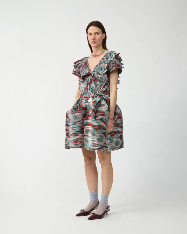 Nika Handpleated Dress in Metallic Gallia made by Julia Heuer