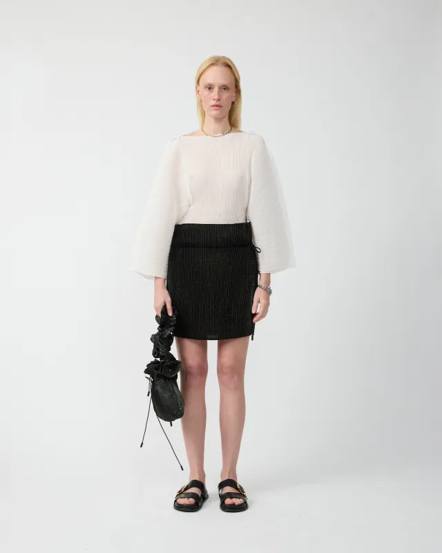 MAXIM PLEATED SKIRT IN MOSS METALLIC made by Julia Heuer