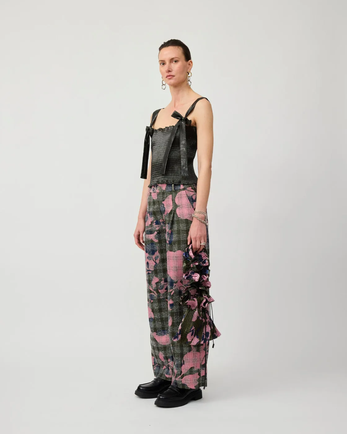 Wanda Pleated Bag in Ingrid Metallic Moss sold by Julia Heuer product image thumbnail 4