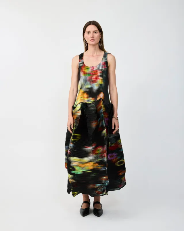 MOON PLEATED DRESS IN METALLIC CLARA - COUTURE LENGTH made by Julia Heuer