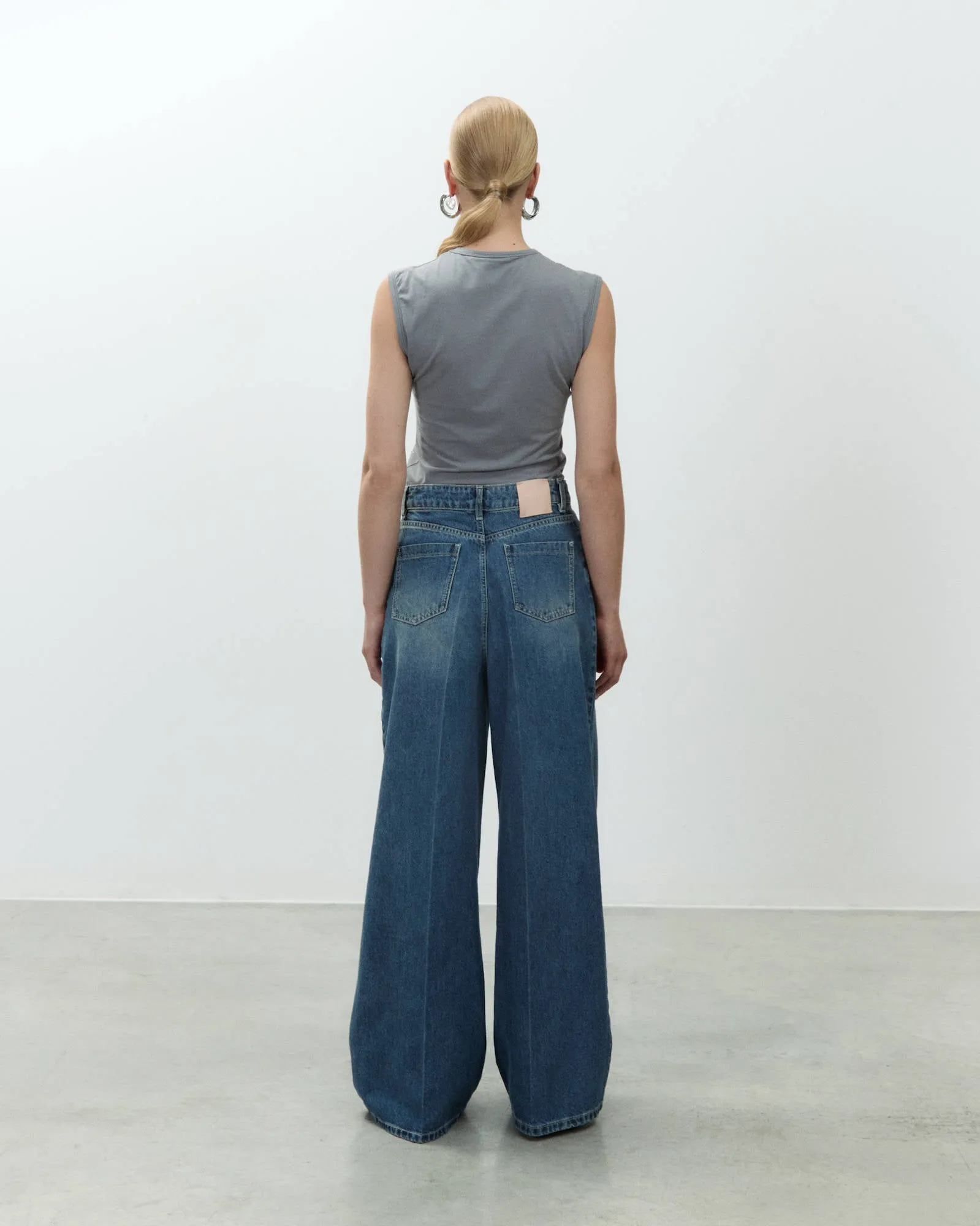 WIDE LEG DENIM PANTS sold by ALYSI product image thumbnail 3