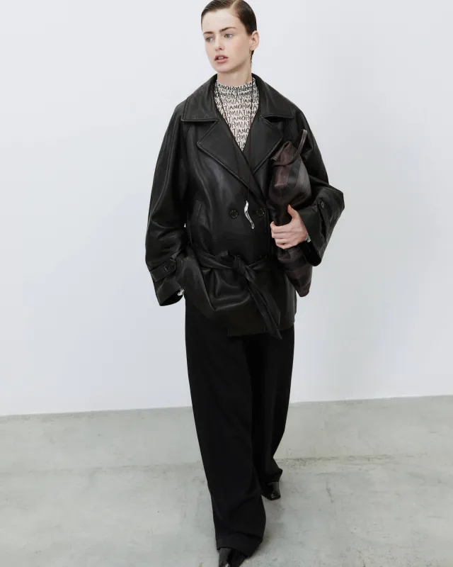 LEATHER TRENCH COAT sold by ALYSI