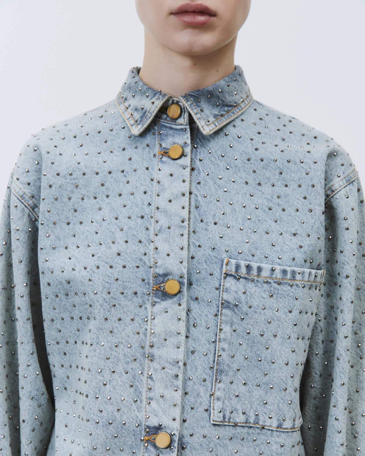 DENIM SHIRT WITH RHINESTONE APPLICATIONS sold by ALYSI product image thumbnail 2