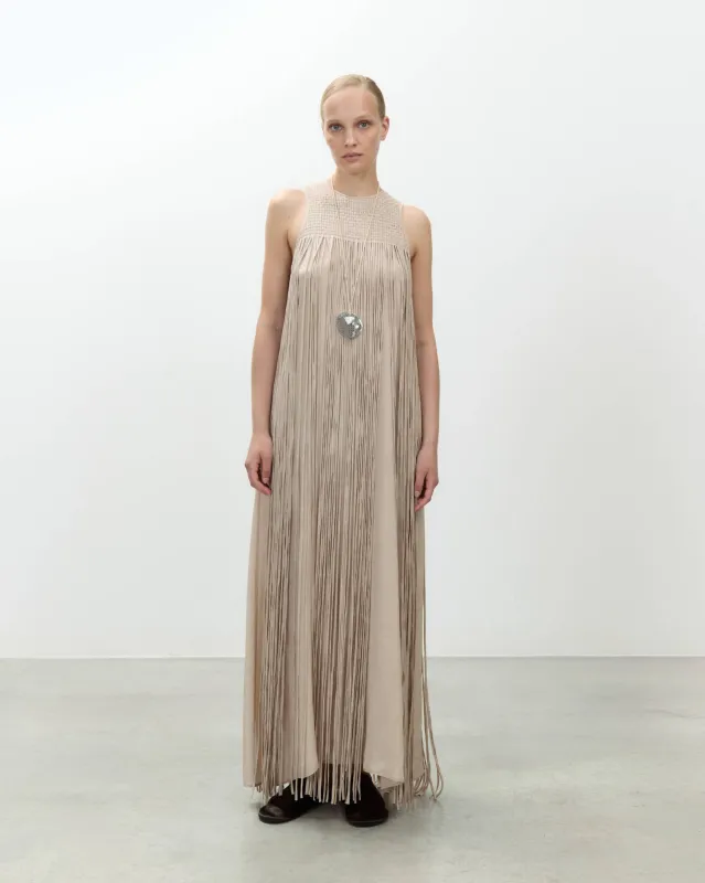 LONG DRESS WITH FRINGES made by ALYSI