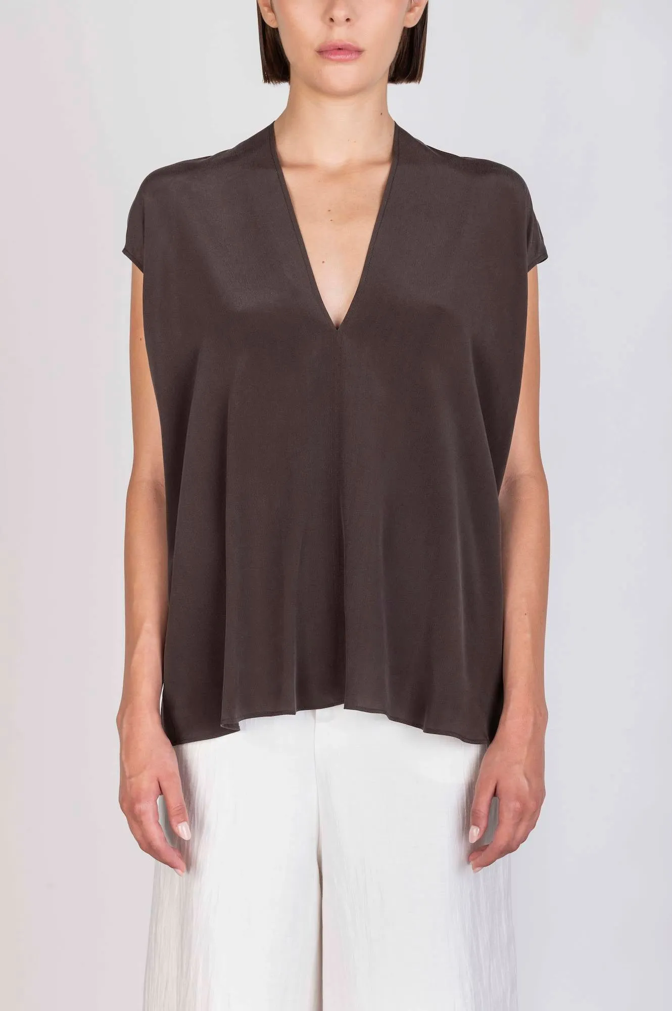 V-NECK SILK TOP sold by ALYSI product image thumbnail 2