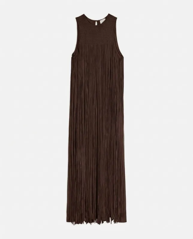 LONG DRESS WITH FRINGES made by ALYSI