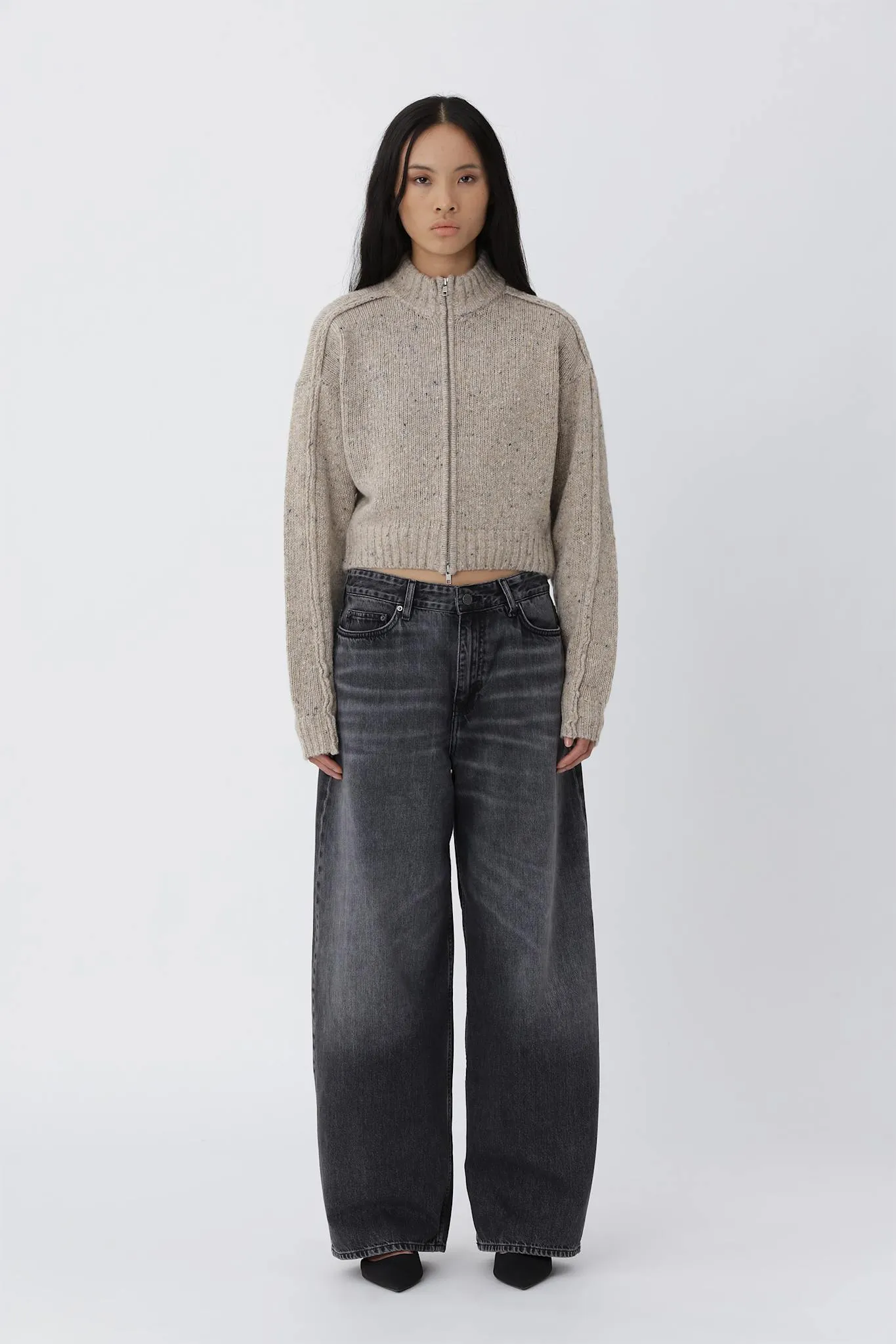 Alea Zip Knit Cardigan - Plaza Taupe sold by Won Hundred product image thumbnail 2