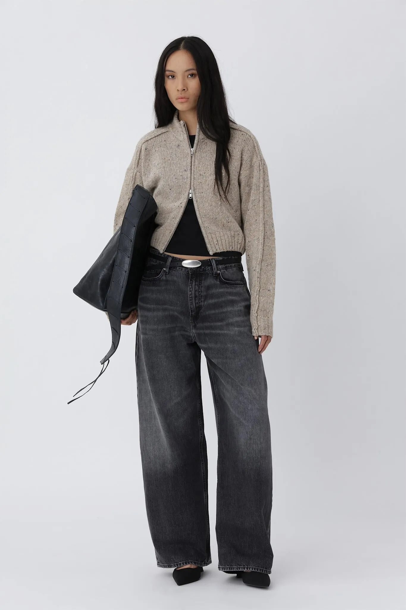 Alea Zip Knit Cardigan - Plaza Taupe sold by Won Hundred