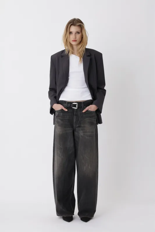 Lyon Coated 80s Black Jeans W made by Won Hundred