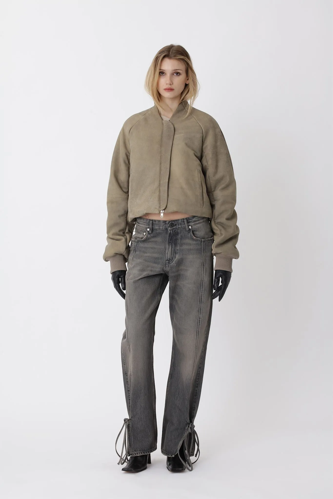 Ola leather Bomber jacket sold by Won Hundred