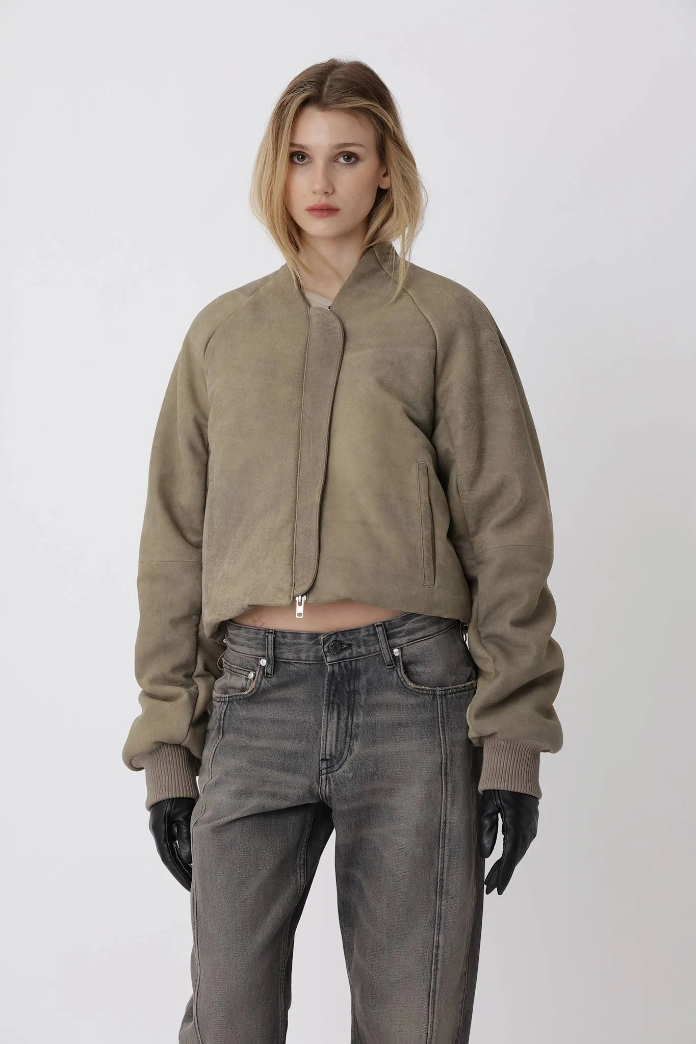 Ola leather Bomber jacket sold by Won Hundred product image thumbnail 5