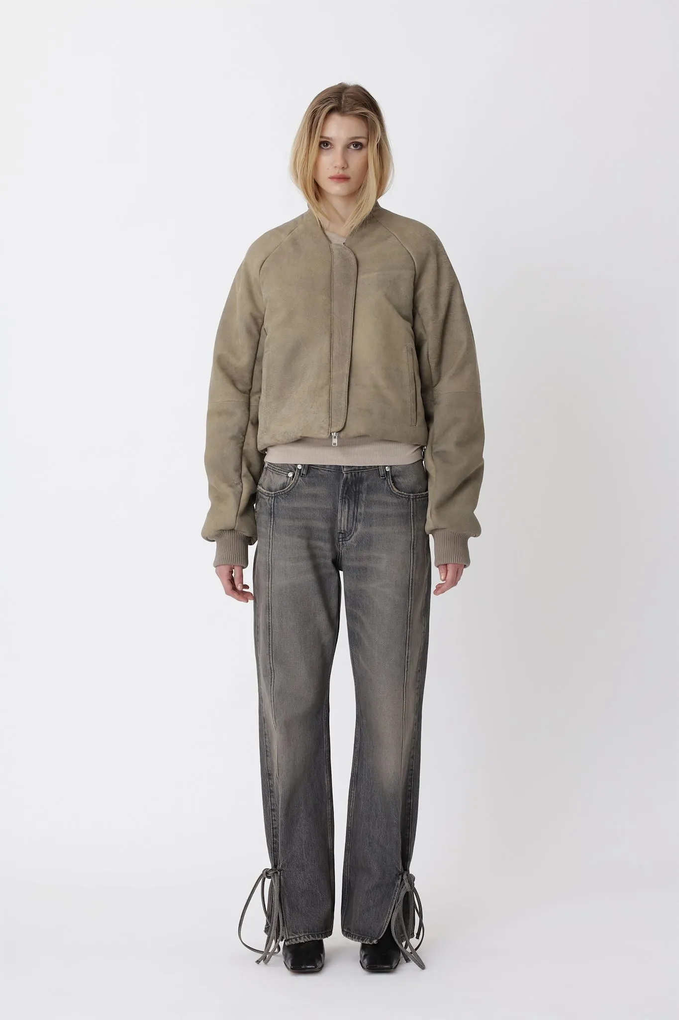 Ola leather Bomber jacket sold by Won Hundred product image thumbnail 2