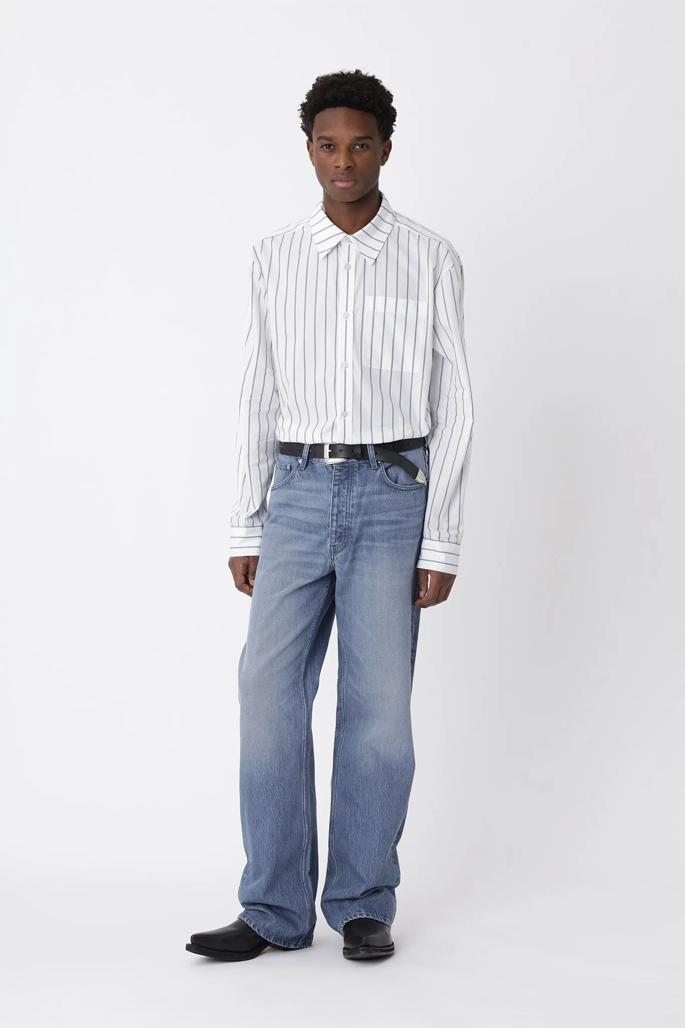 Knox Stripe Panel Shirt sold by Won Hundred