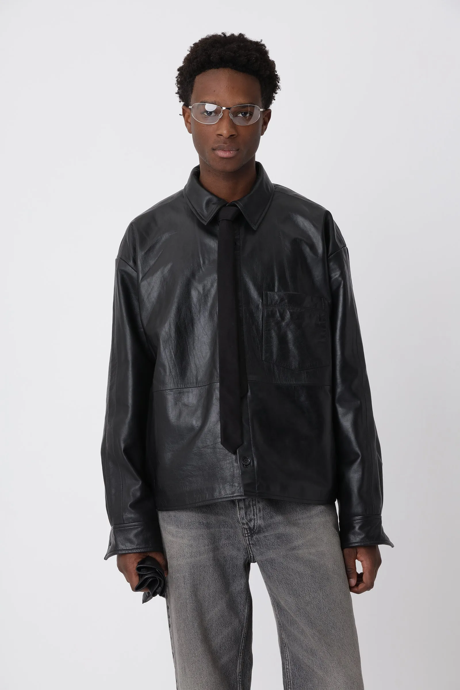 Leo Leather Shirt sold by Won Hundred