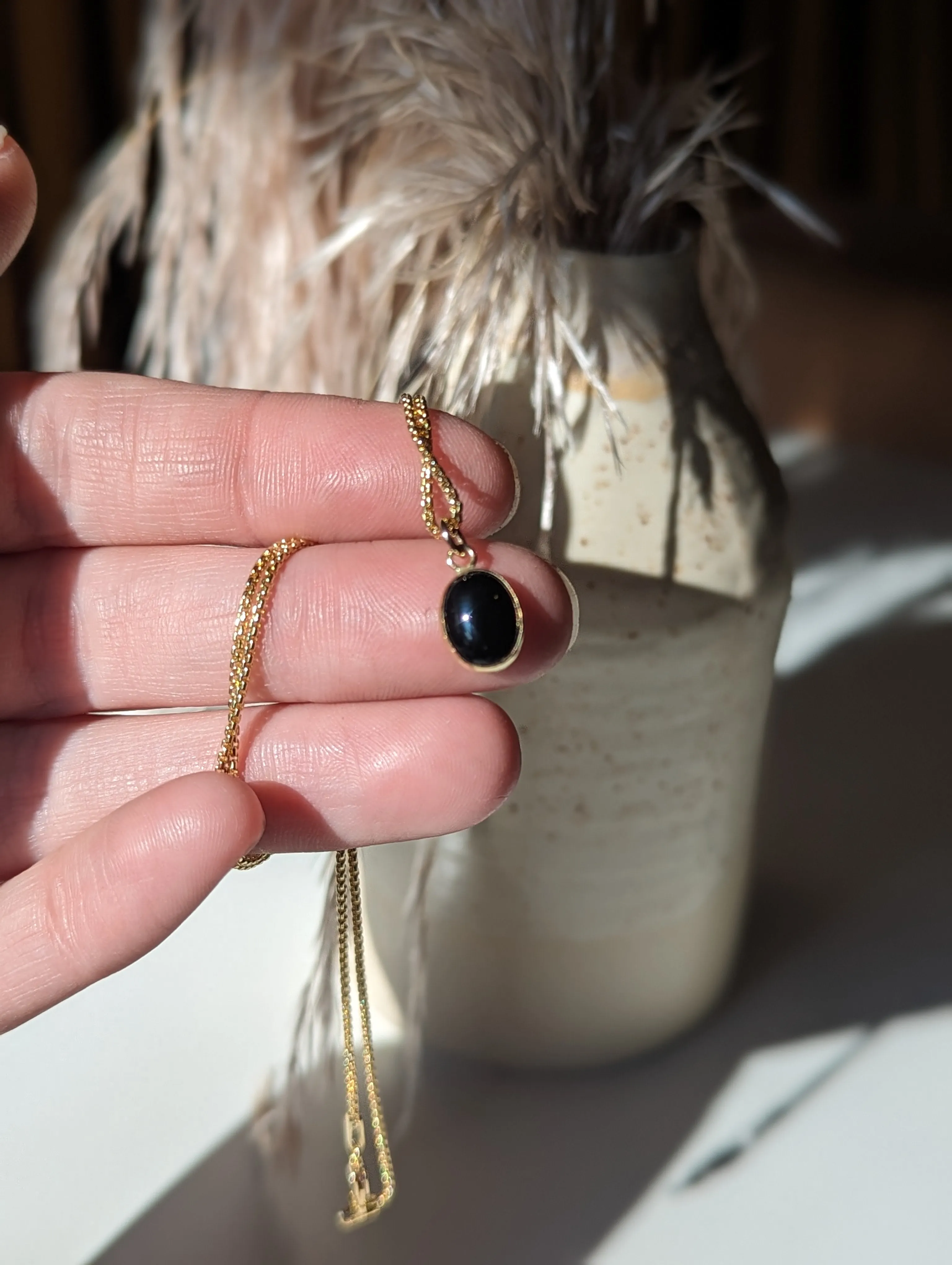 Onyx Pendant & Box Chain sold by Vanderzee product image thumbnail 3