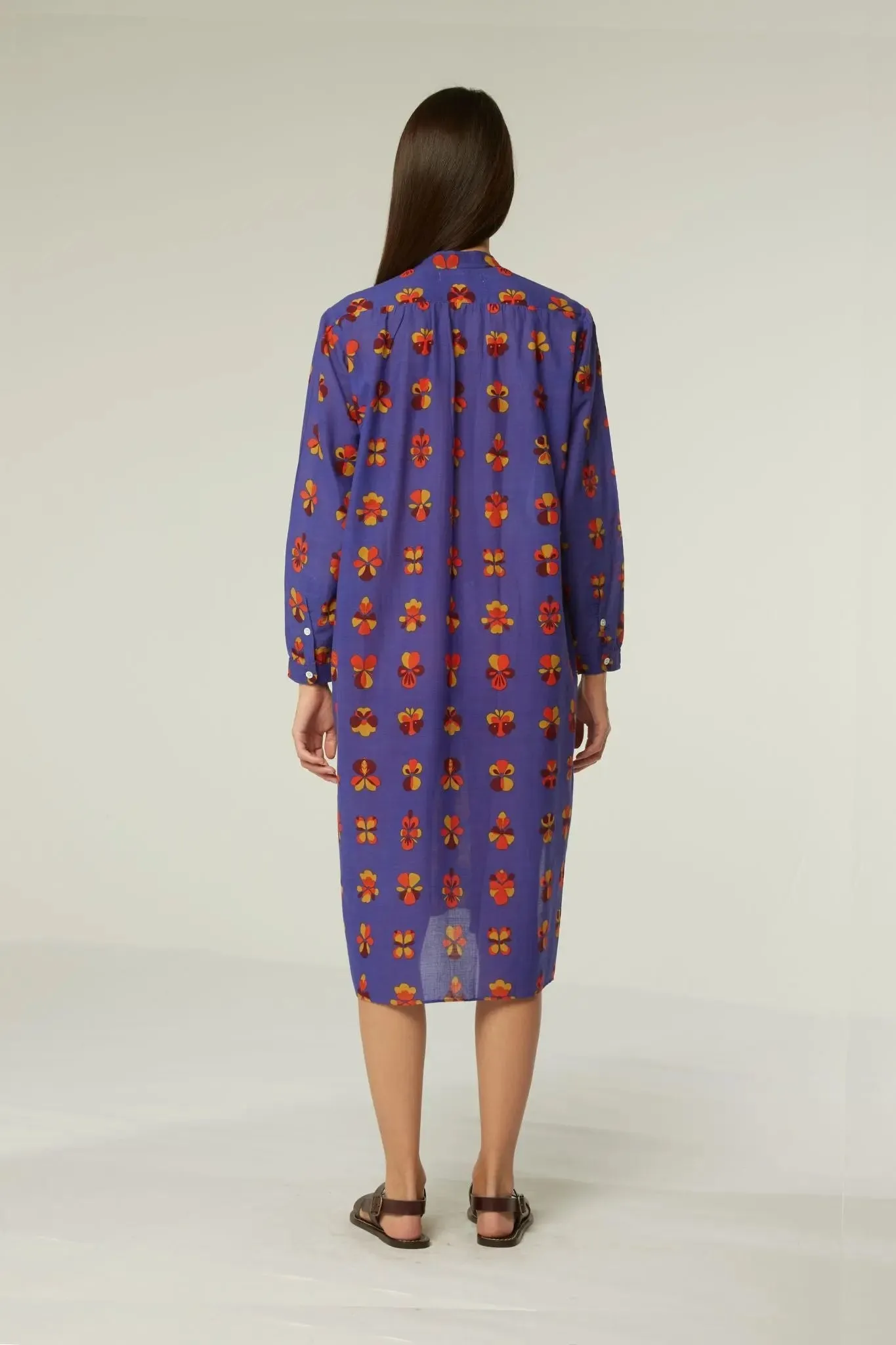 Robe Chloe - Flowers Viola Pansy Blue sold by Moismont product image thumbnail 5