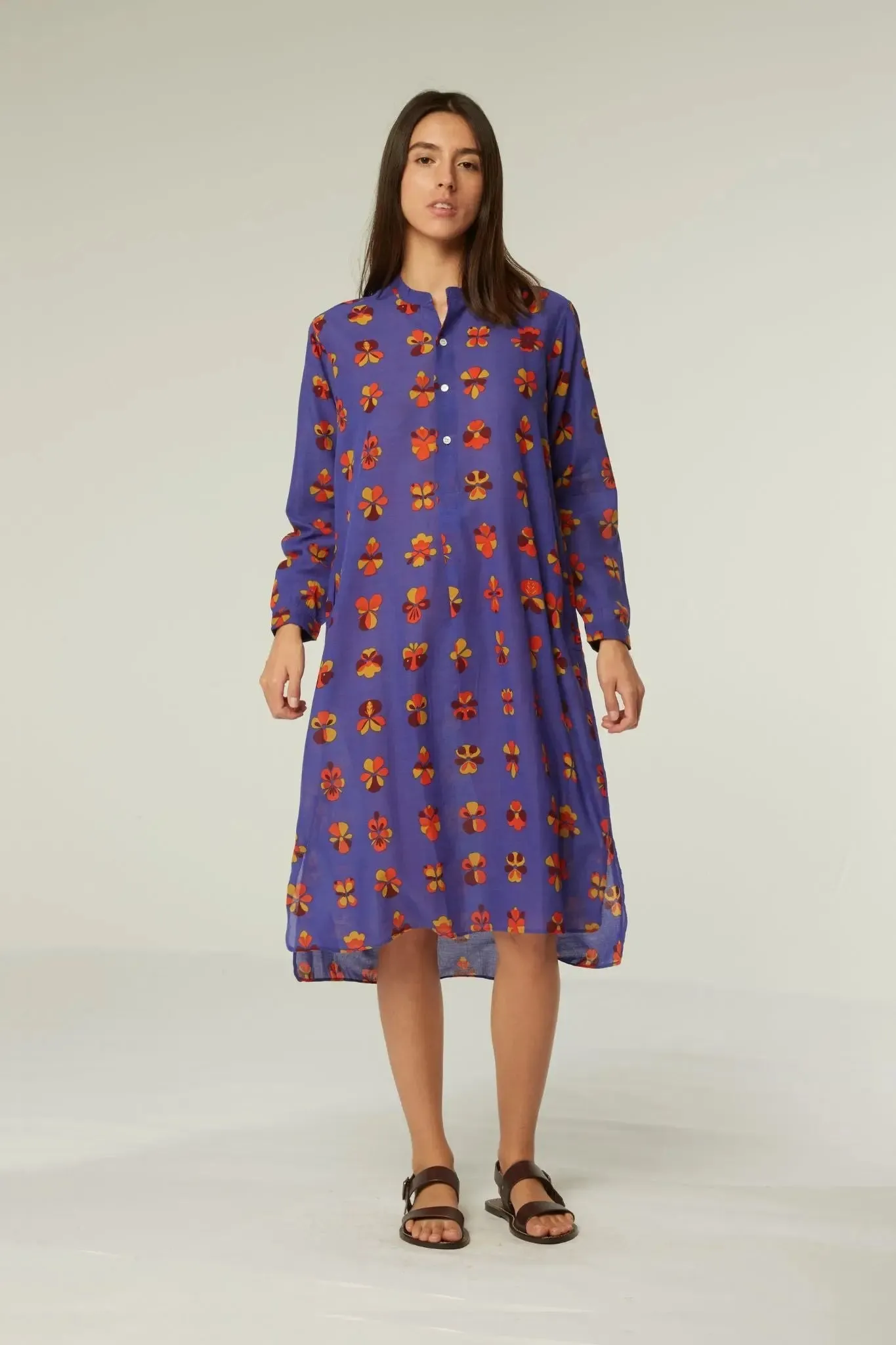 Robe Chloe - Flowers Viola Pansy Blue sold by Moismont product image thumbnail 2