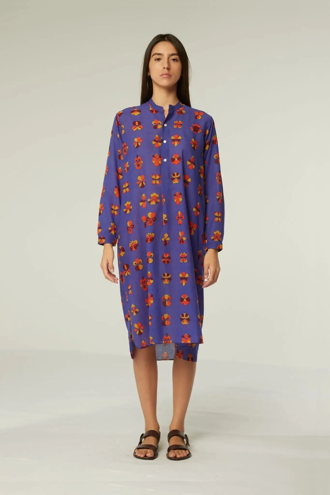 Robe Chloe - Flowers Viola Pansy Blue sold by Moismont product image thumbnail 3