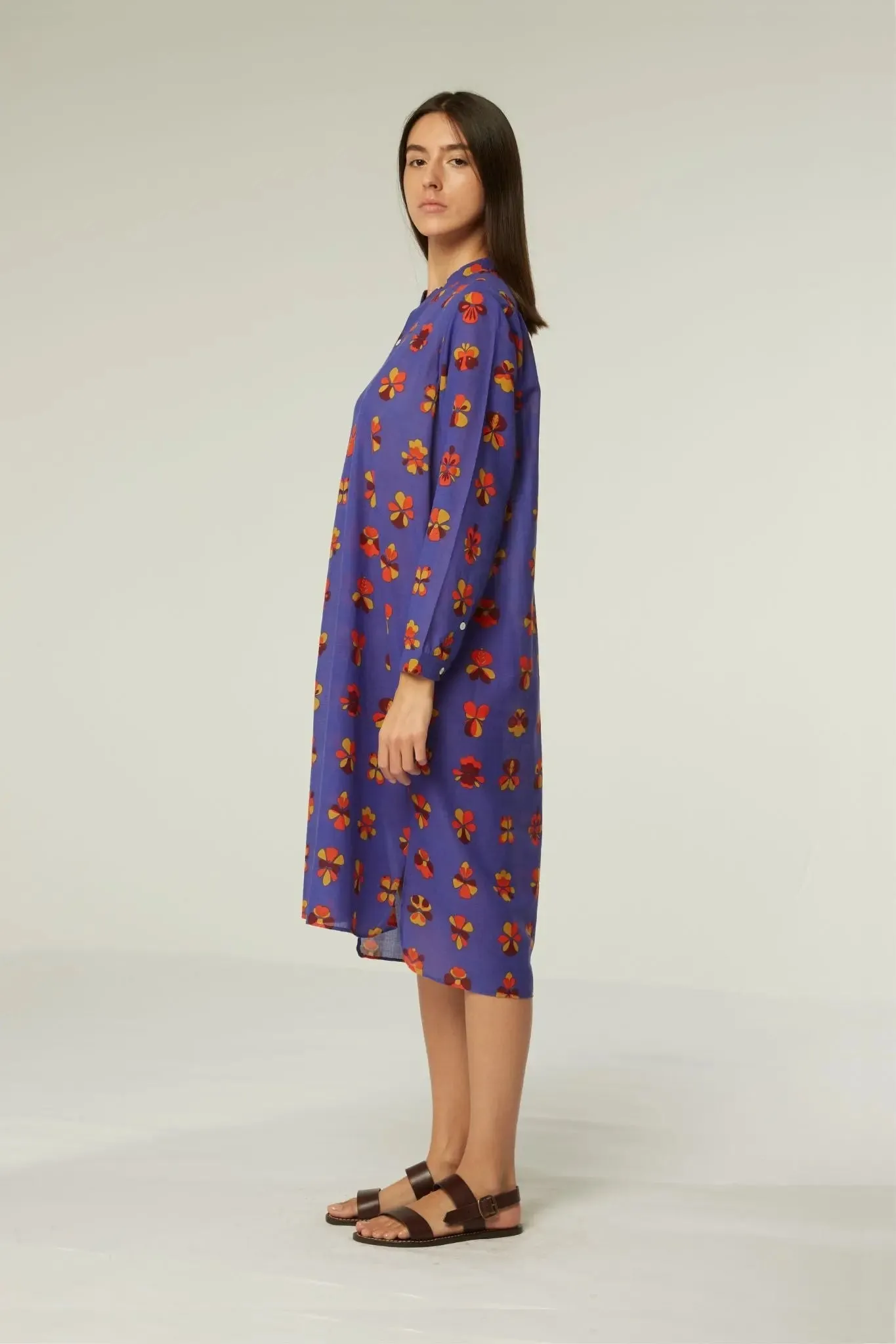 Robe Chloe - Flowers Viola Pansy Blue sold by Moismont product image thumbnail 4