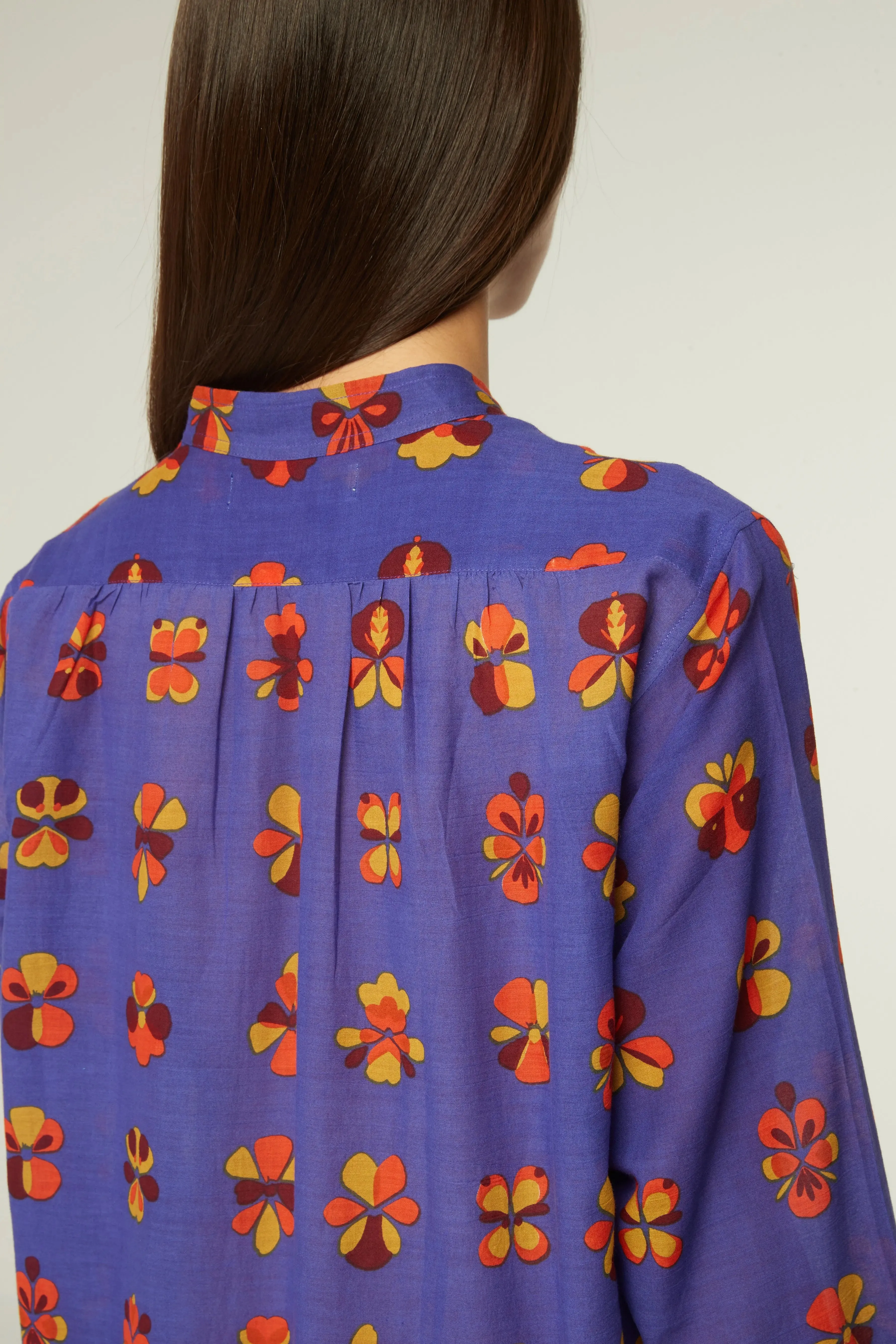 Robe Martine - Flowers Viola Pansy Blue sold by Moismont product image thumbnail 4