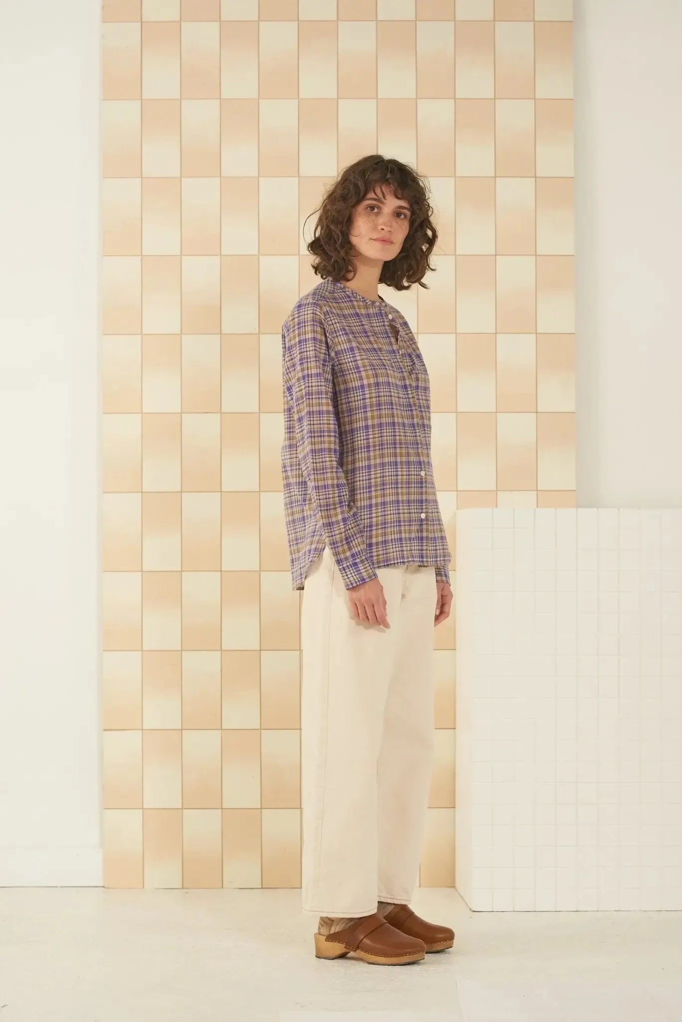 Chemise Lucia N°706 Checks Chenai Violette sold by Moismont product image thumbnail 4