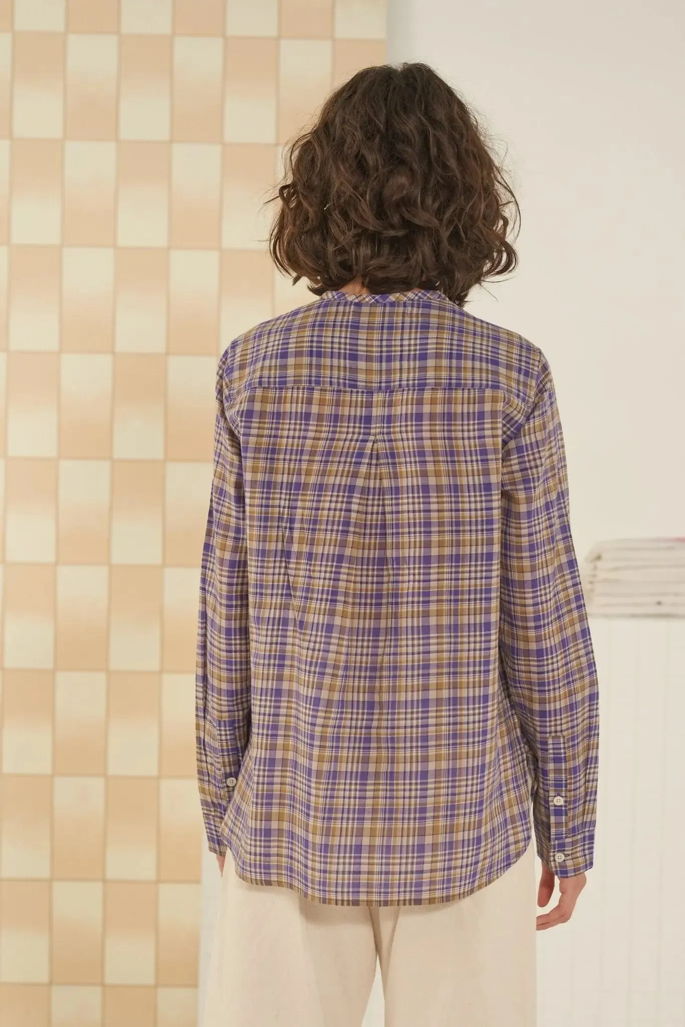 Chemise Lucia N°706 Checks Chenai Violette sold by Moismont product image thumbnail 5