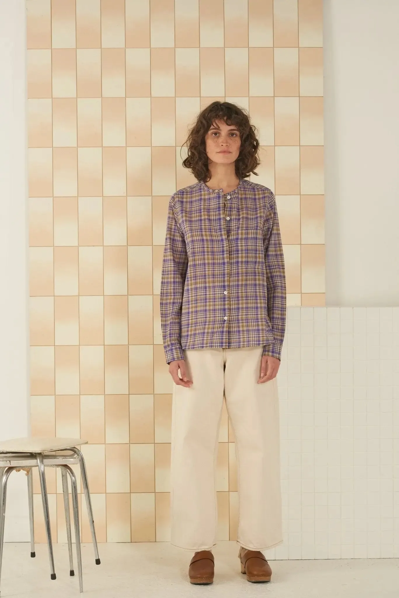 Chemise Lucia N°706 Checks Chenai Violette sold by Moismont product image thumbnail 2