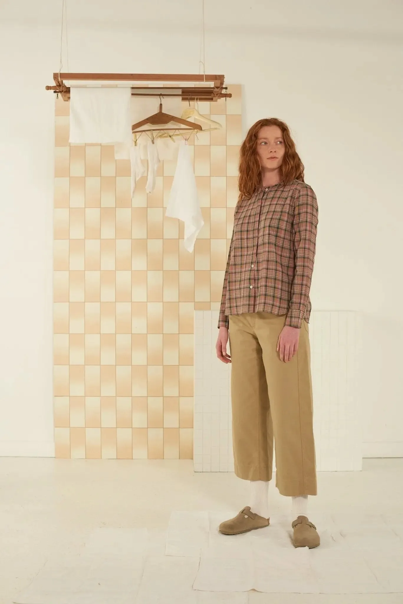 Chemise Lucia N°706 Checks Chenai Nut sold by Moismont product image thumbnail 2