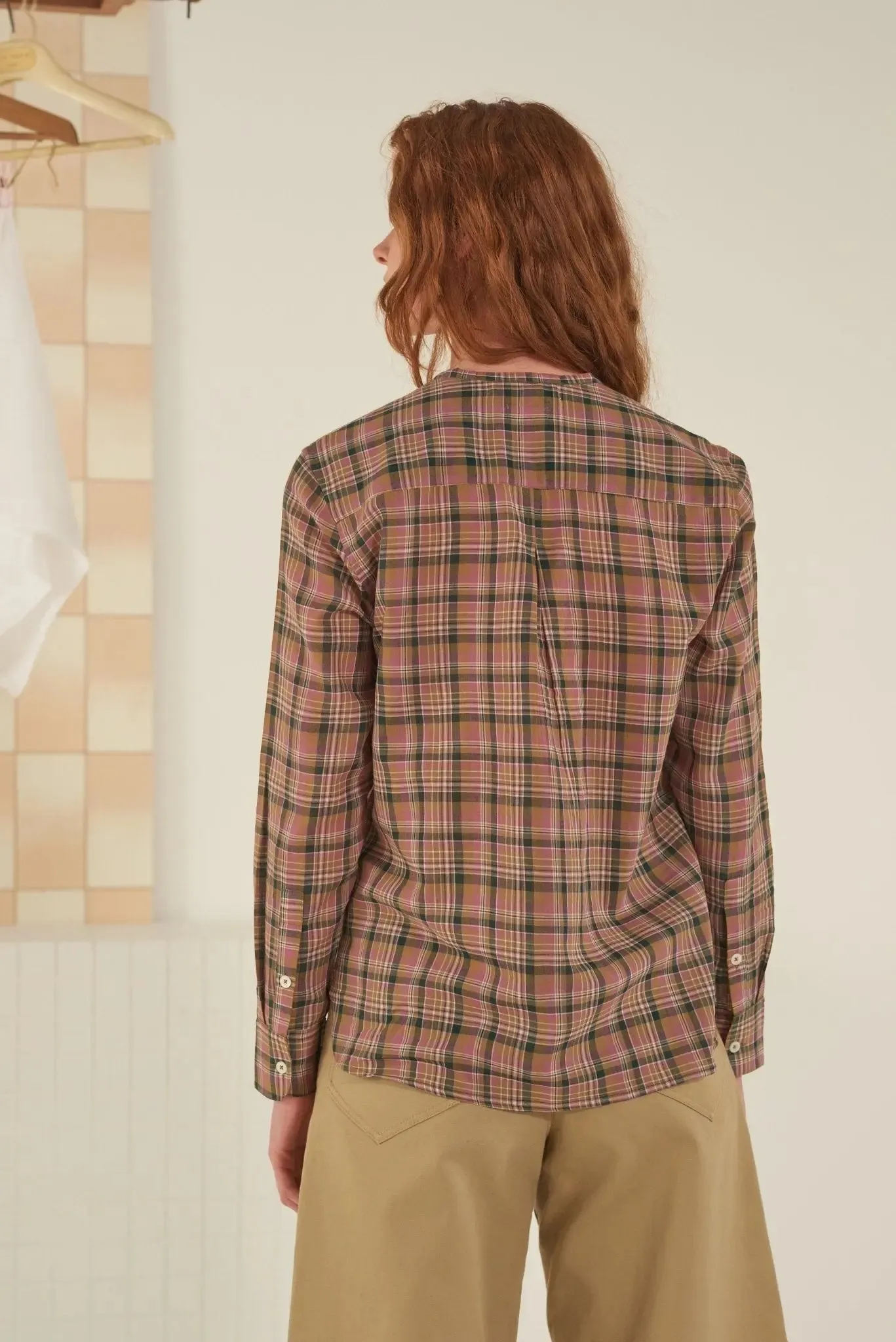 Chemise Lucia N°706 Checks Chenai Nut sold by Moismont product image thumbnail 4