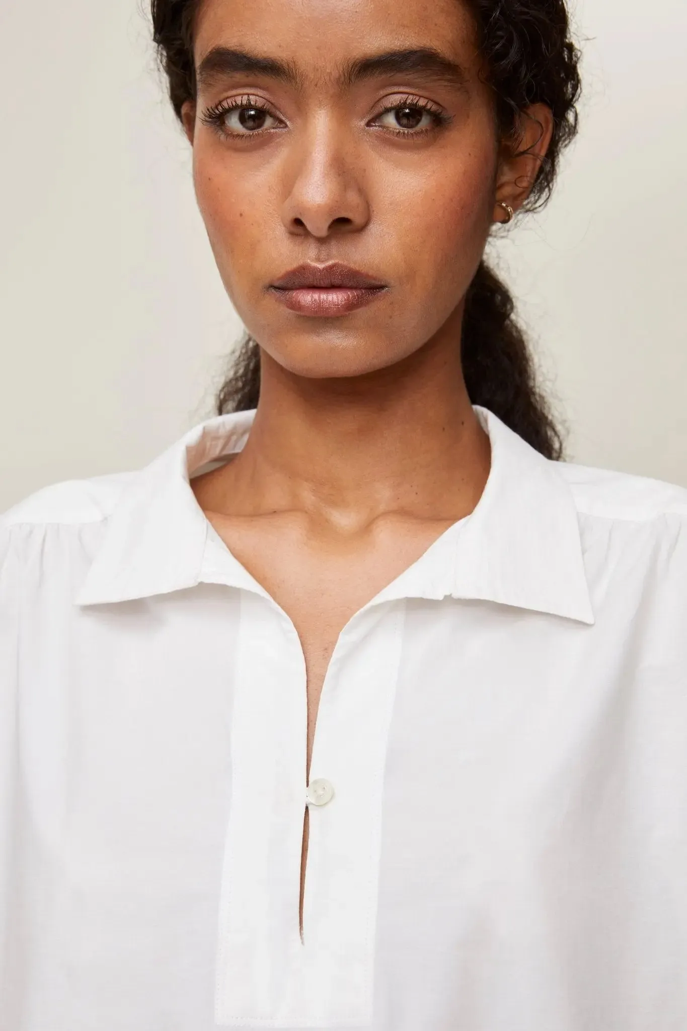 Chemise Malou N°731 Popeline White - Flower embroidery sold by Moismont product image thumbnail 3