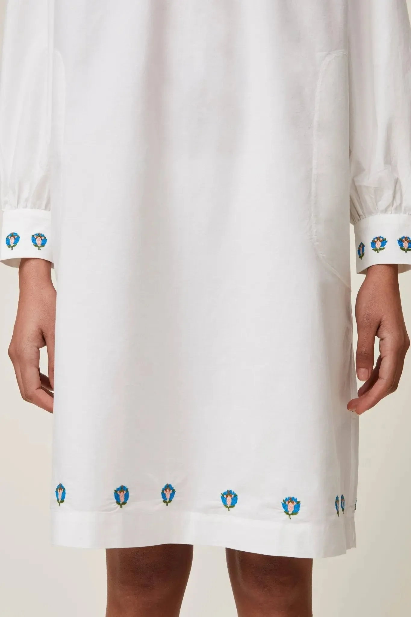 Robe Maelle N°735 Popeline White - Flower embroidery sold by Moismont product image thumbnail 3