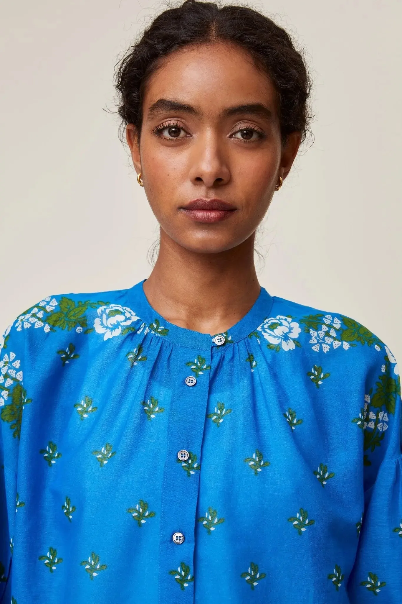 Chemise Viviane N°732 Patchwork Blue Worker sold by Moismont product image thumbnail 3