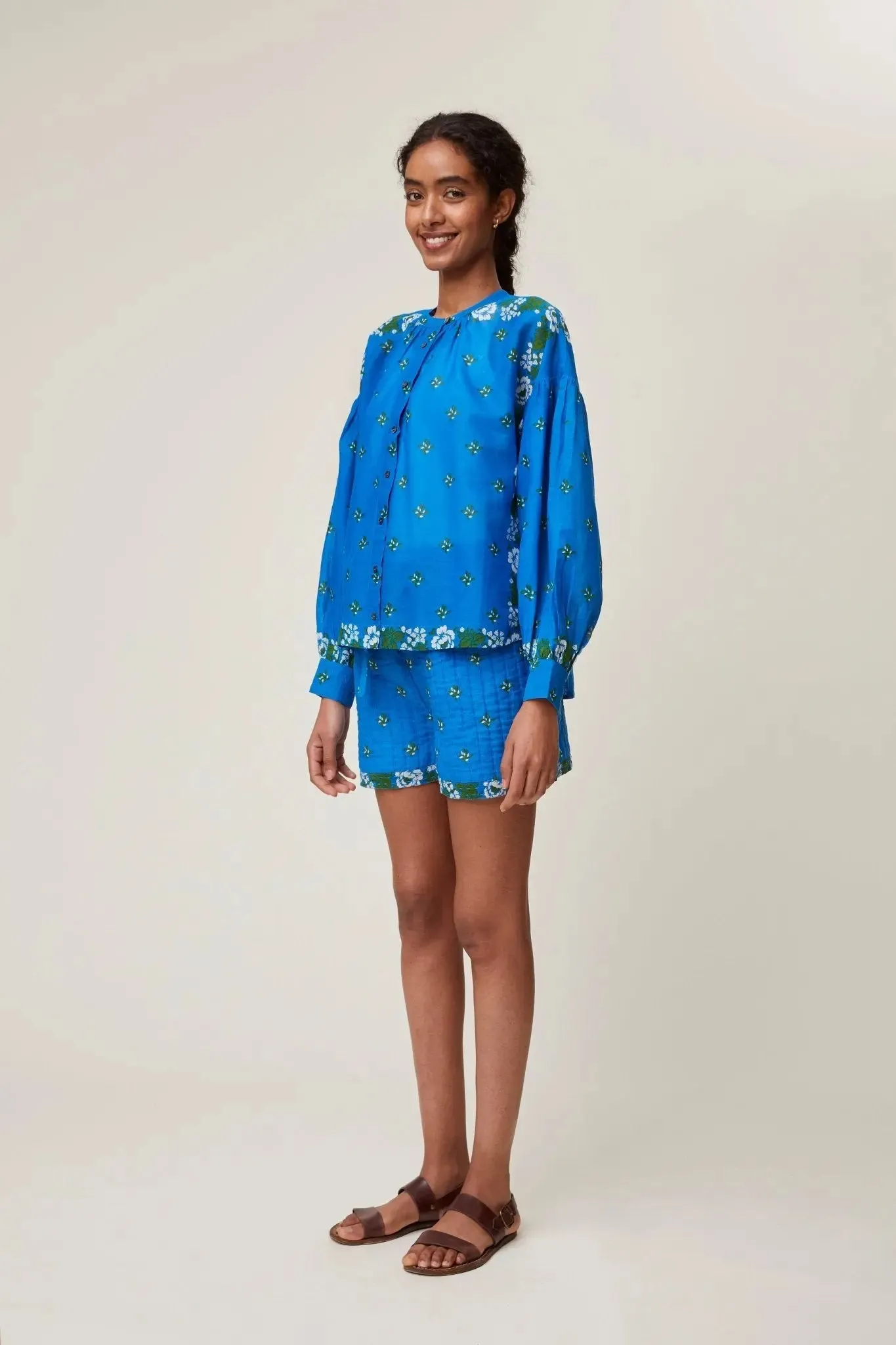 Chemise Viviane N°732 Patchwork Blue Worker sold by Moismont product image thumbnail 2