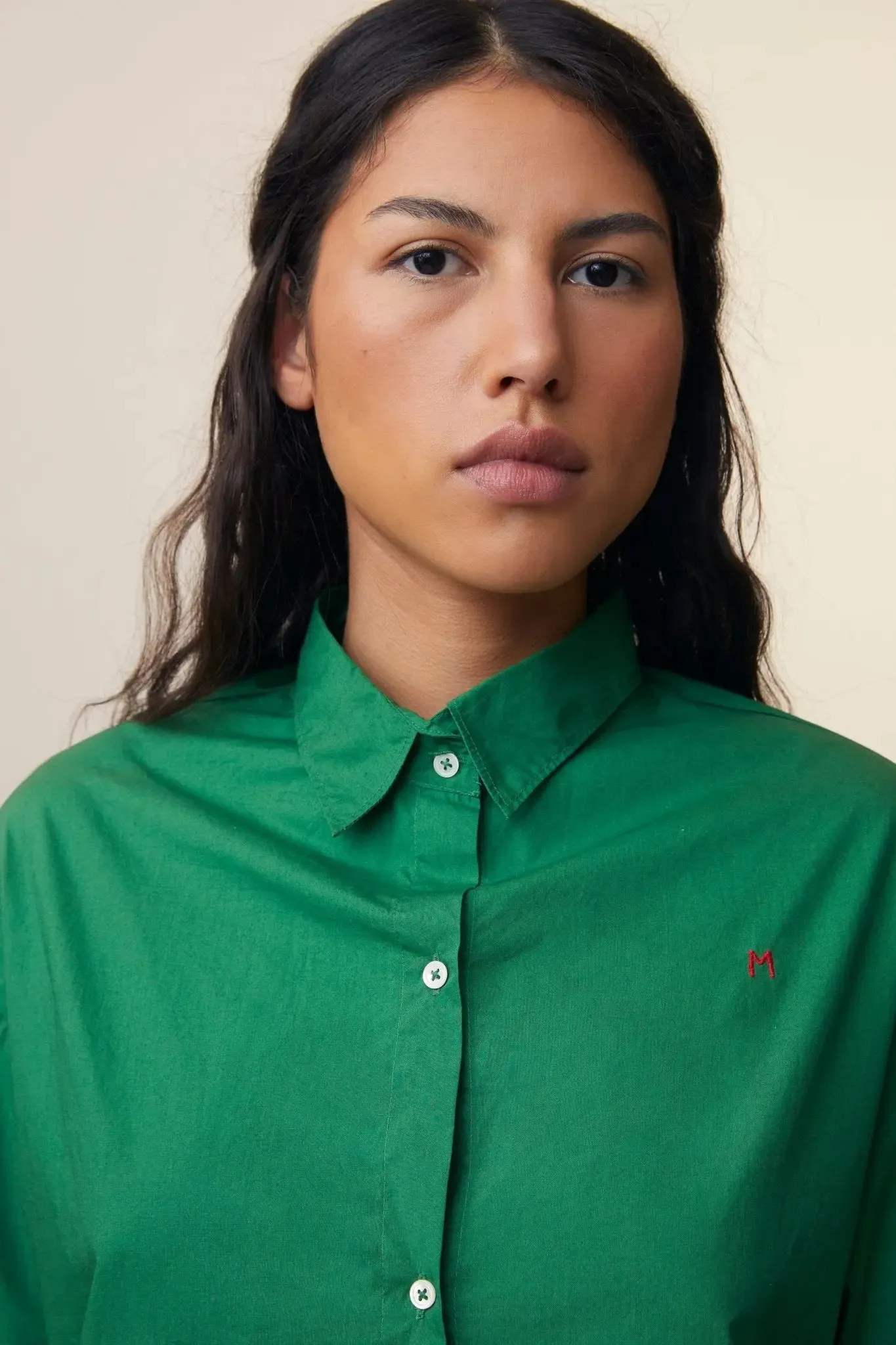 Chemise Edith N°776 Poplin Bottle Green sold by Moismont product image thumbnail 2