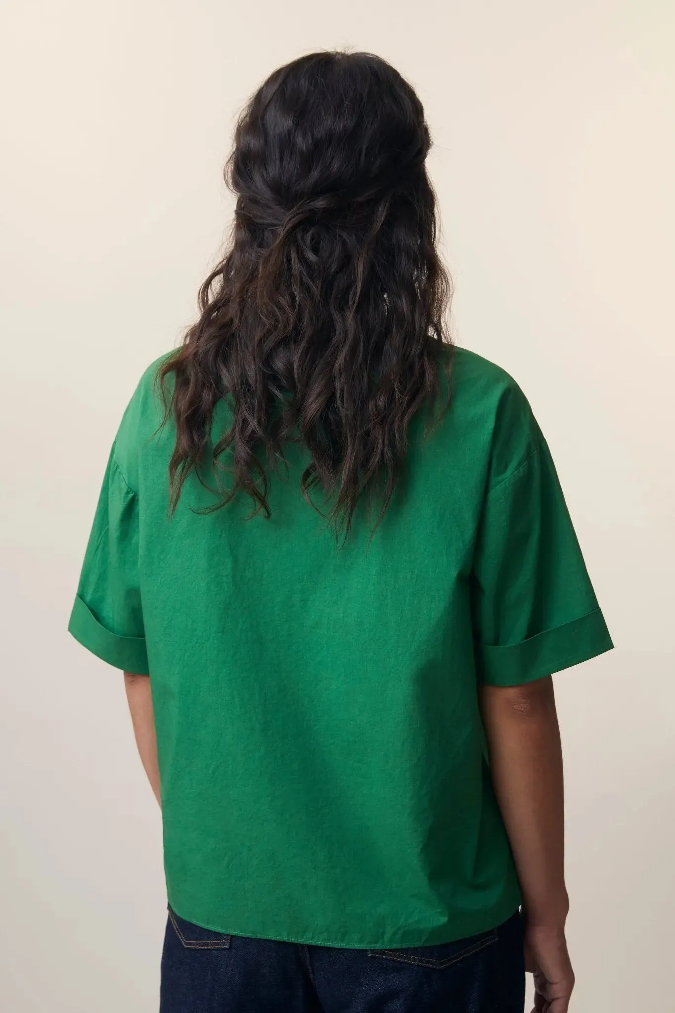 Chemise Edith N°776 Poplin Bottle Green sold by Moismont product image thumbnail 4