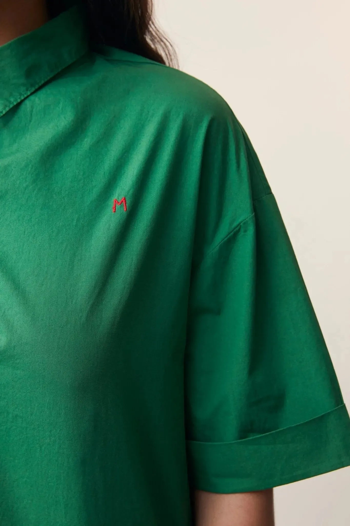 Chemise Edith N°776 Poplin Bottle Green sold by Moismont product image thumbnail 3