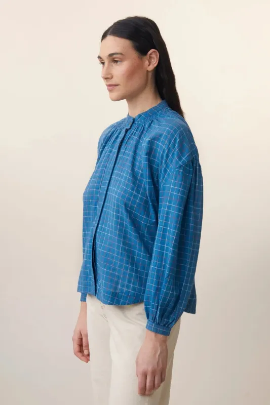 Chemise Viviane N°732 Griotte Blue Worker sold by Moismont