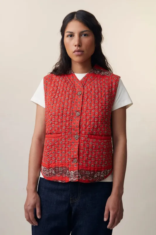 Gilet Paula N°742 Patchwork Tomette sold by Moismont