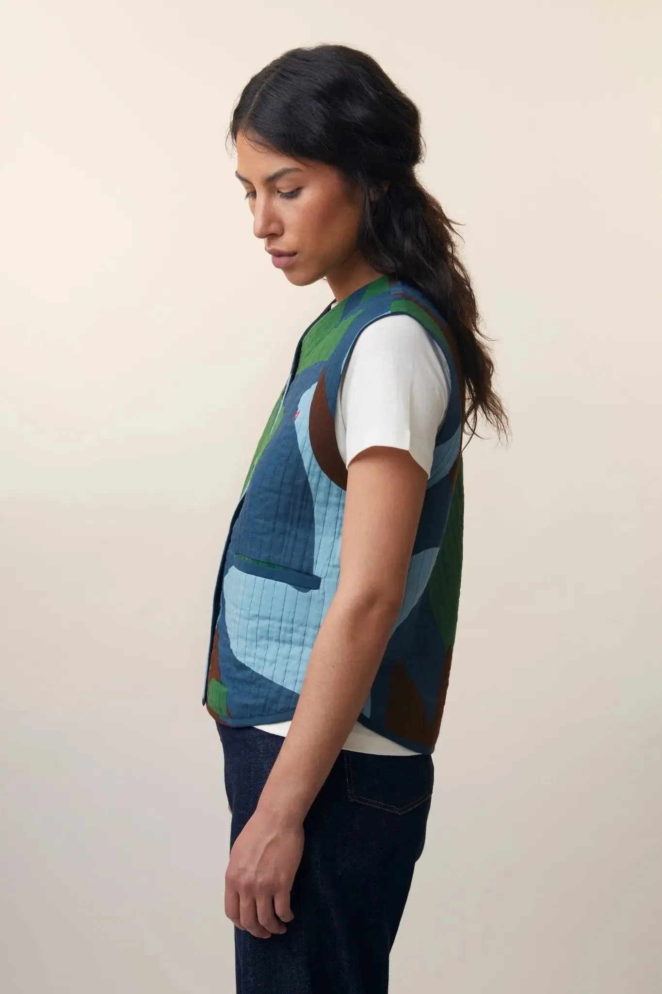 Gilet Paula N°742 Tourterelle Navy Blue sold by Moismont product image thumbnail 2