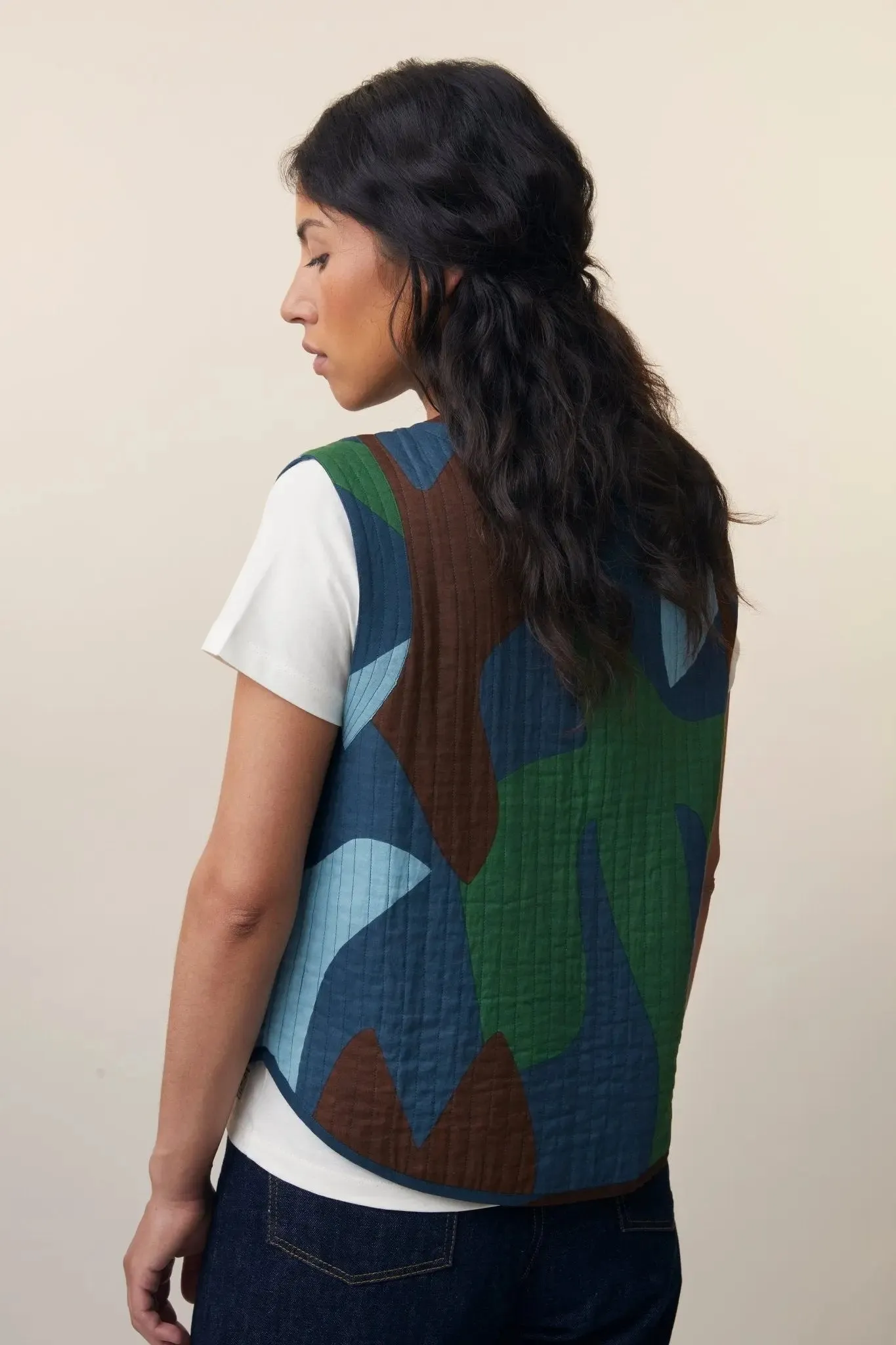 Gilet Paula N°742 Tourterelle Navy Blue sold by Moismont product image thumbnail 5