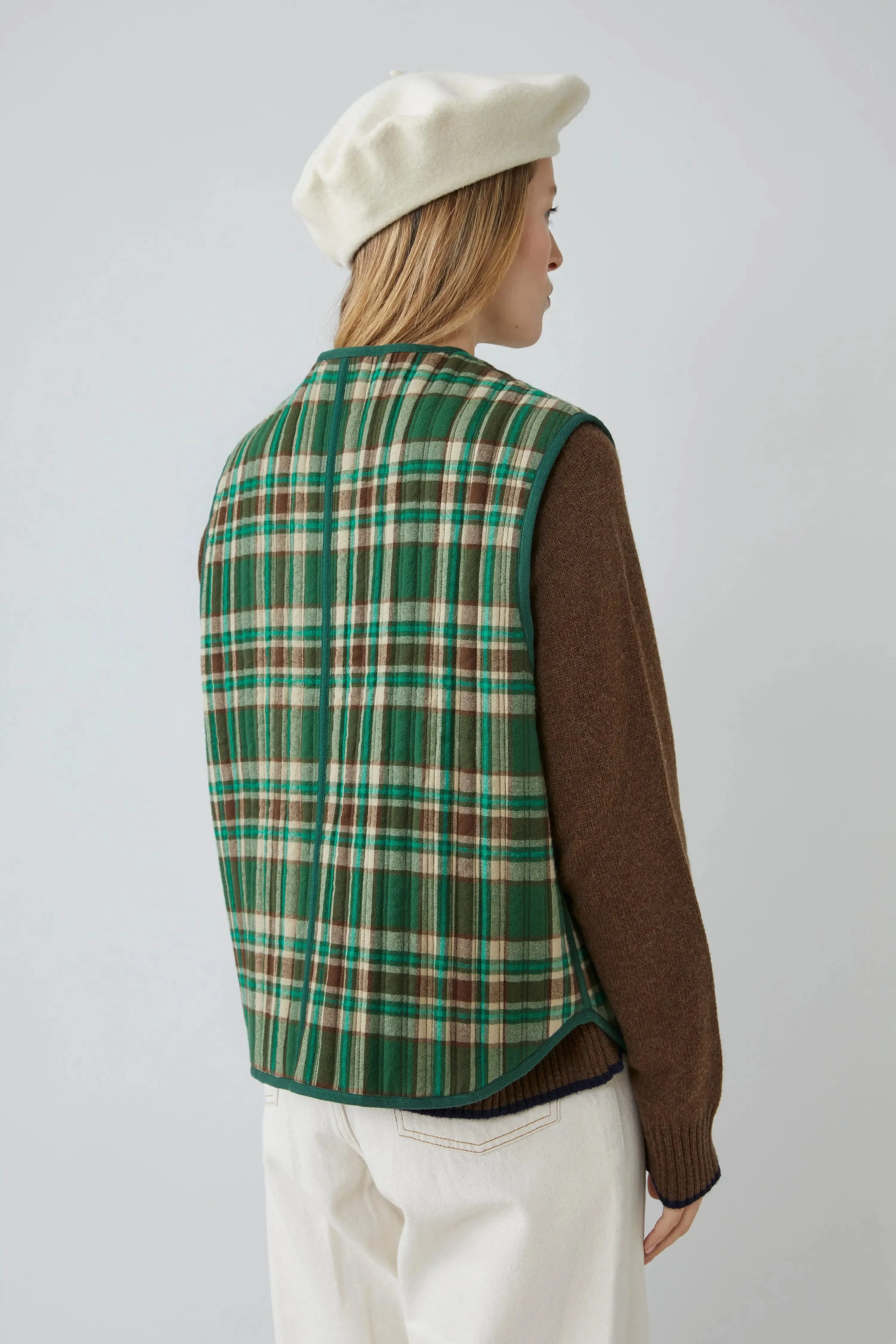Gilet Ava N°813 Checks Oxford Green sold by Moismont product image thumbnail 4