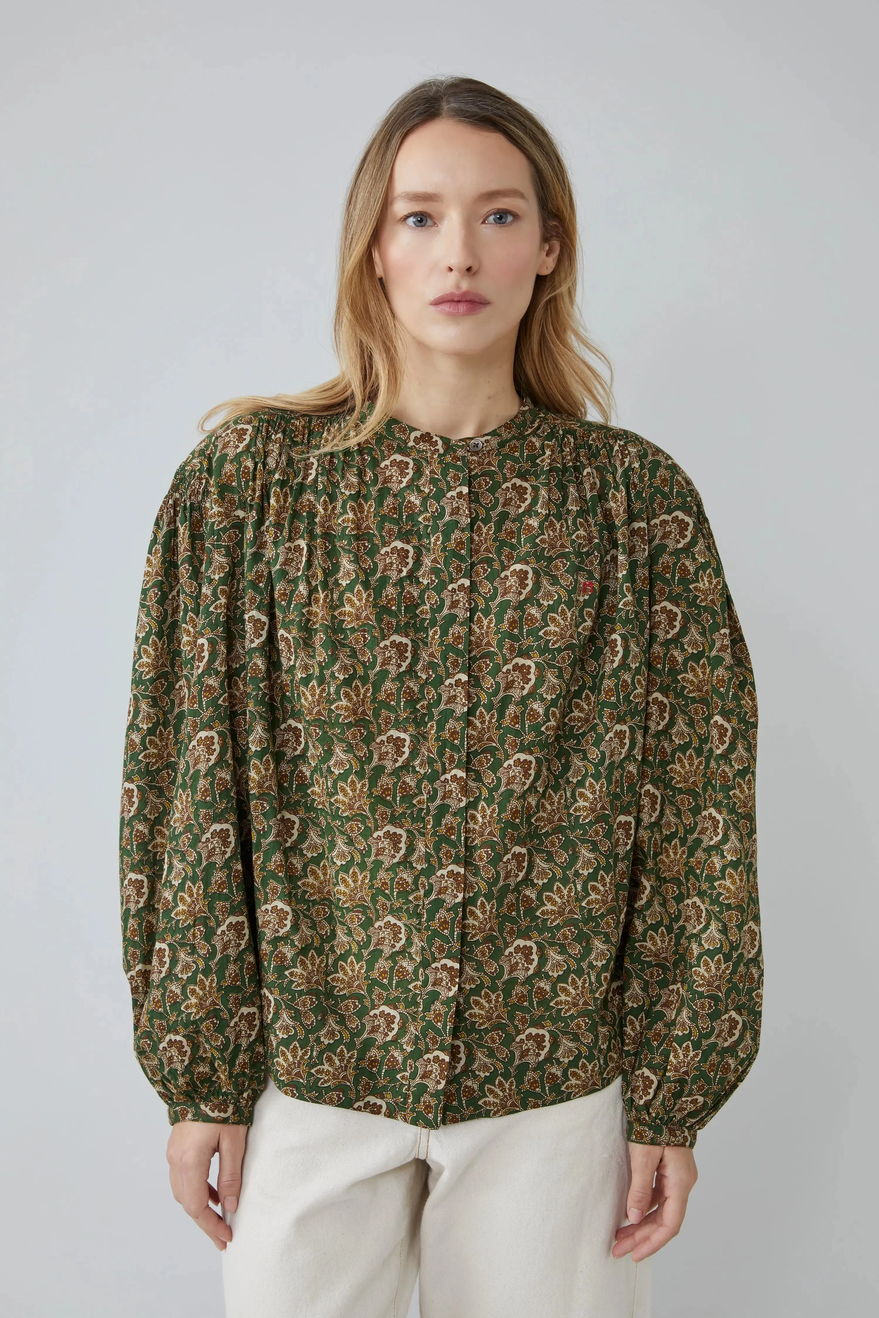 Blouse Emma N°809 India British Green sold by Moismont
